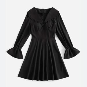 Romwe Black Goth Collar Witchy Dress Size 4